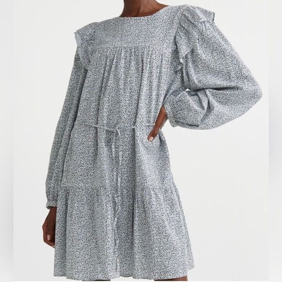 H&M Ruffled Floral Romantic Print Dress New - Picture 5 of 6